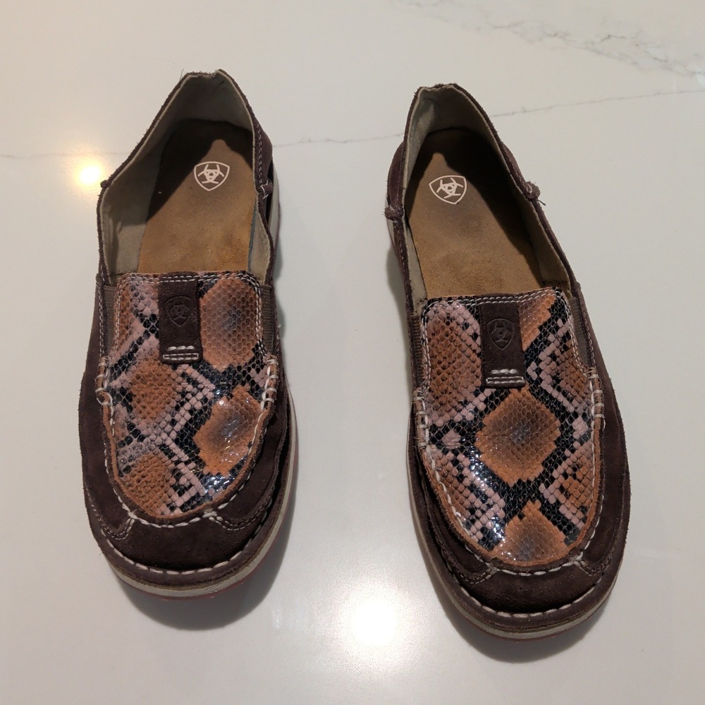 Ariat Women's Cruiser 9.5 B Coffee Bean Suede/Chocolate Snake Print - 10035829